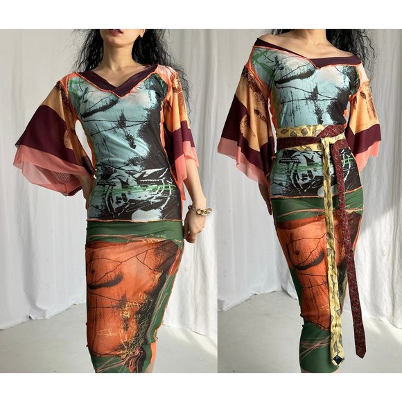 jean paul gaultier Maille kimono style mesh dress - Picture 4 of 12